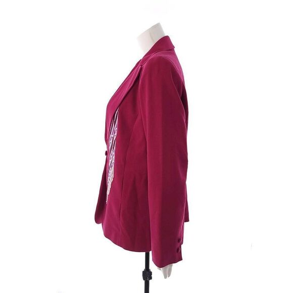 NEW Bob Mackie Blazer Jacket Size S Fuchsia Embroidered Beaded - Picture 3 of 11